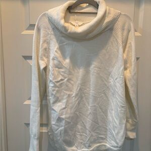 Time and Tru Women's Cowl Neck Sweater - White